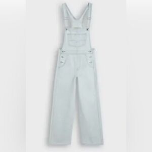 Levis SilverTab Overalls Womens Light Wash Denim Wide Leg Carpenter Pockets sz L